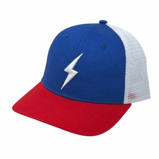 BRUCE BOLT 6-Panel SIGNATURE Series Mesh Snapback Trucker Hat - BLUE W/ WHITE BOLT -Baseball Equipment Sales 2024 bruce bolt 6 panel signature series mesh snapback trucker hat blue w white bolt bruce bolt 561611