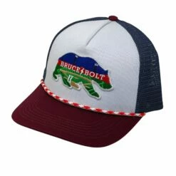 BRUCE BOLT "BEAR" Patch 5-Panel Mesh Snapback Rope Trucker Hat
