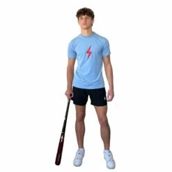 BRUCE BOLT "BOLT" Casual T-Shirt - BABY BLUE W/RED BOLT -Baseball Equipment Sales 2024 bruce bolt bolt casual t shirt baby blue wred bolt t shirt bruce bolt 355621
