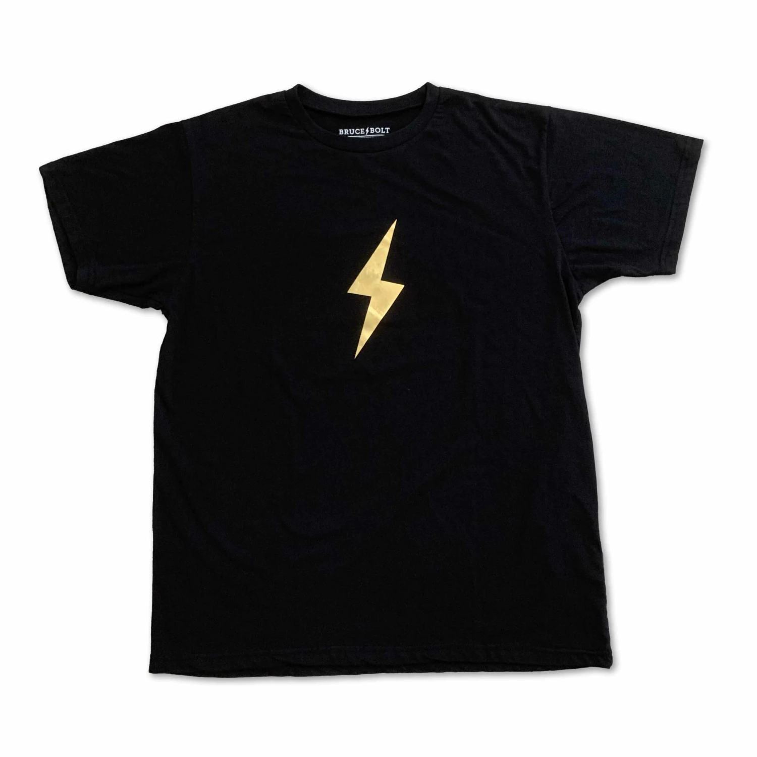 BRUCE BOLT "BOLT" Casual T-shirt - BLACK W/GOLD BOLT 7 BRUCE BOLT "BOLT" Casual T-shirt - BLACK W/GOLD BOLT - Image 5