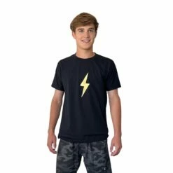 BRUCE BOLT "BOLT" Casual T-shirt - BLACK W/GOLD BOLT