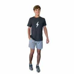 BRUCE BOLT "BOLT" Casual T-shirt - CHARCOAL GREY W/CHROME BOLT -Baseball Equipment Sales 2024 bruce bolt bolt casual t shirt charcoal grey wchrome bolt t shirt bruce bolt 335242