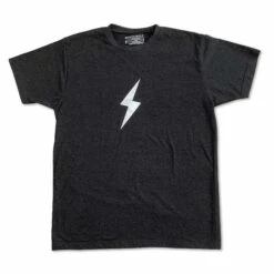 BRUCE BOLT "BOLT" Casual T-shirt - CHARCOAL GREY W/CHROME BOLT -Baseball Equipment Sales 2024 bruce bolt bolt casual t shirt charcoal grey wchrome bolt t shirt bruce bolt 846020