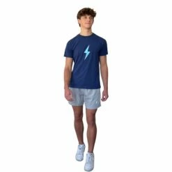 BRUCE BOLT "BOLT" Casual T-Shirt - NAVY W/ BABY BLUE BOLT -Baseball Equipment Sales 2024 bruce bolt bolt casual t shirt navy w baby blue bolt t shirt bruce bolt 543171
