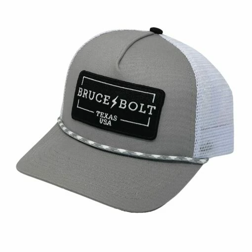 BRUCE BOLT "BRUCE BOLT" Patch 5-Panel Mesh Snapback Rope Trucker Hat -Baseball Equipment Sales 2024 bruce bolt bruce bolt patch 5 panel mesh snapback rope trucker hat hats brucebolt 983337
