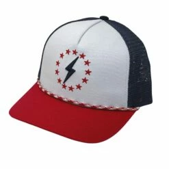 BRUCE BOLT Independence Day 5-Panel Mesh Snapback Rope Trucker's Hat