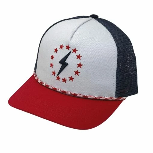 BRUCE BOLT Independence Day 5-Panel Mesh Snapback Rope Trucker's Hat -Baseball Equipment Sales 2024 bruce bolt independence day 5 panel mesh snapback rope truckers hat hats bruce bolt 898994