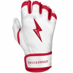 Bruce Bolt PREMIUM PRO BADER Series - Short Cuff Batting Gloves | WHITE -Baseball Equipment Sales 2024 premium pro chrome series short cuff batting gloves red gloves brucebolt 381694