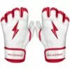 Bruce Bolt PREMIUM PRO BADER Series - Short Cuff Batting Gloves | WHITE -Baseball Equipment Sales 2024 premium pro chrome series short cuff batting gloves red gloves brucebolt 933164