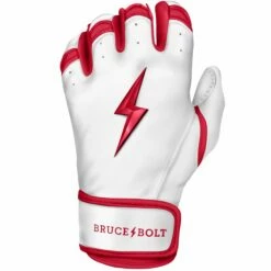Bruce Bolt PREMIUM PRO BADER Series - Short Cuff Batting Gloves | WHITE -Baseball Equipment Sales 2024 premium pro chrome series short cuff batting gloves red gloves brucebolt 975010